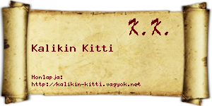 Kalikin Kitti névjegykártya